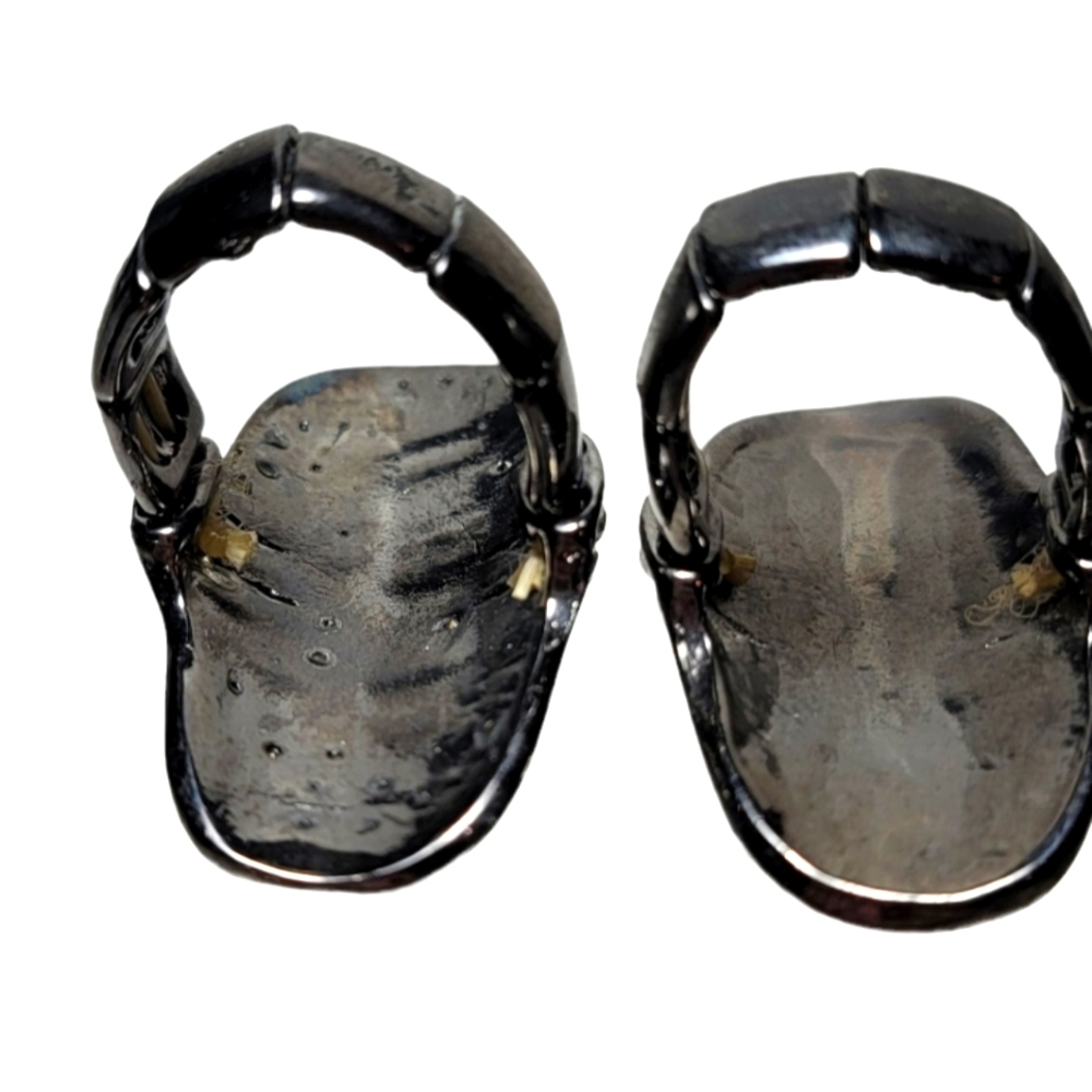Two Gothic Style Stretch Rings Size 9 - Picture 5 of 6
